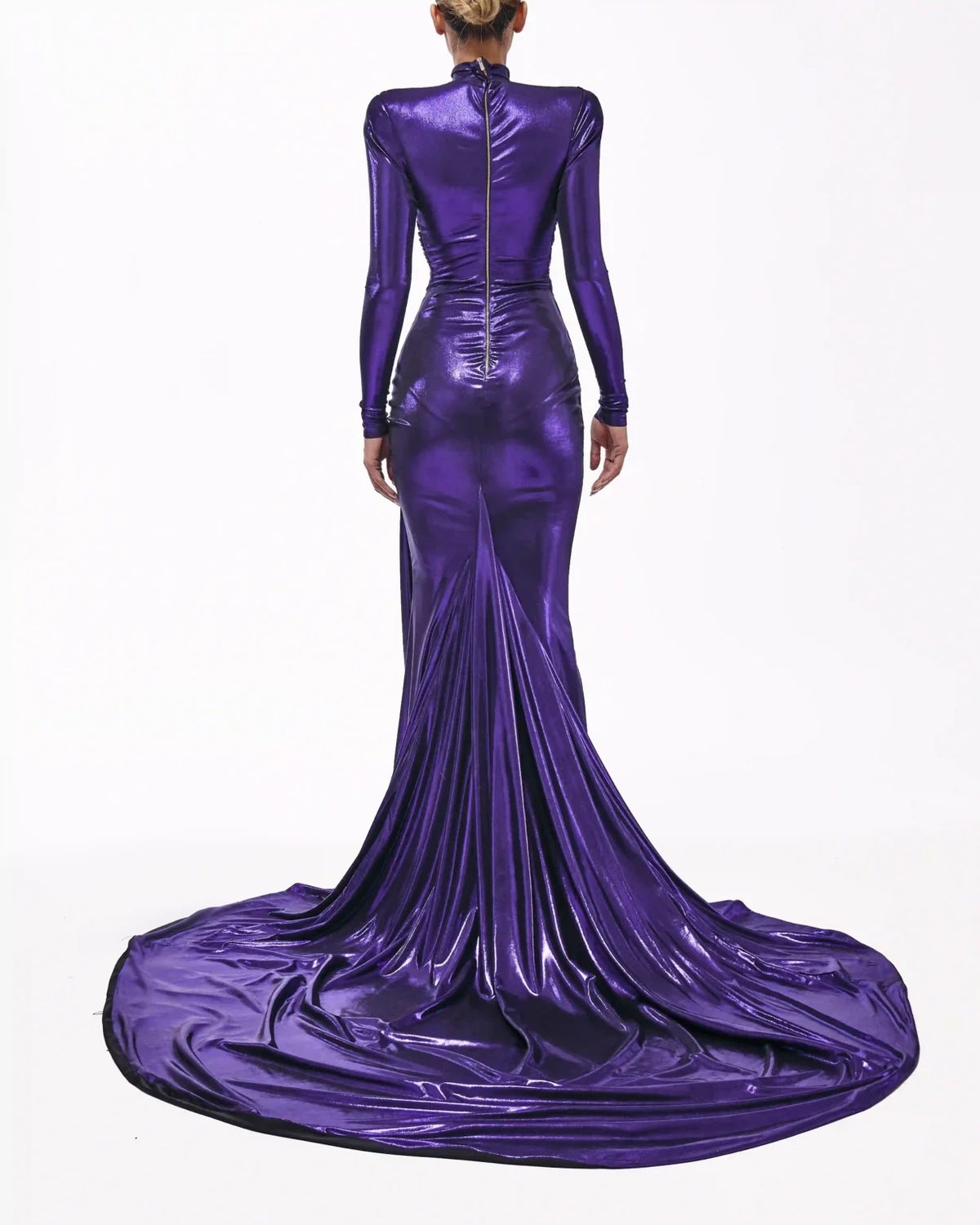 Style metallic-majesty-24-22 Valdrin Sahiti Size XS Pageant Purple Mermaid Dress on Queenly