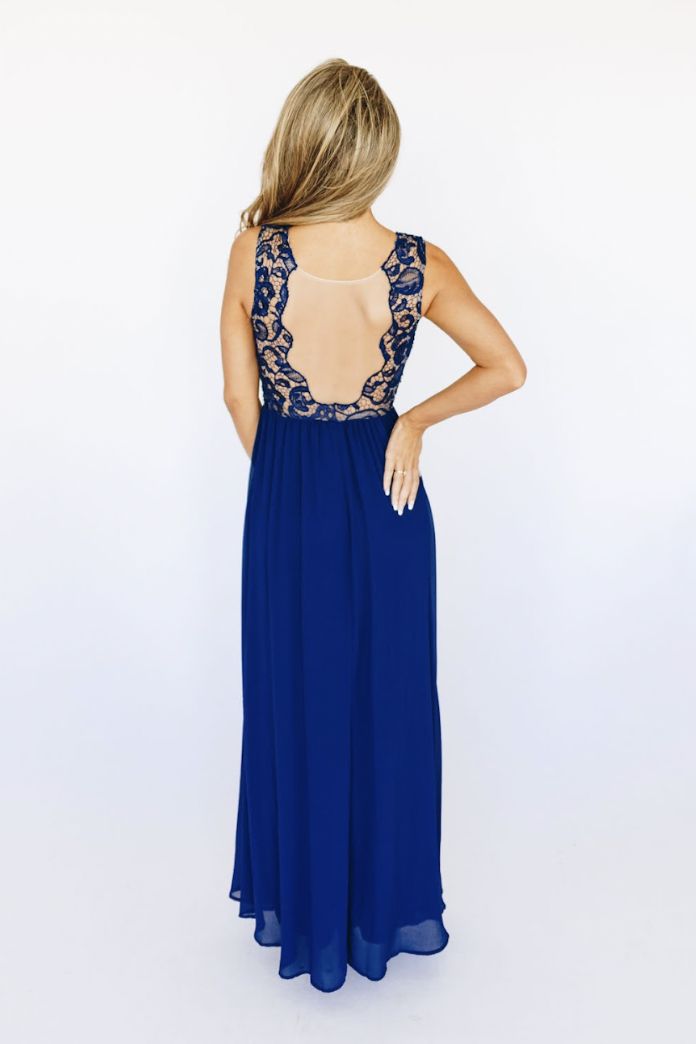 Style D16370 SOIEBLU Size 4 Blue Floor Length Maxi on Queenly
