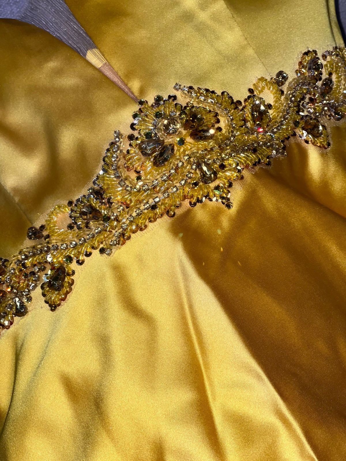 Size M Prom Plunge Yellow Dress With Train on Queenly