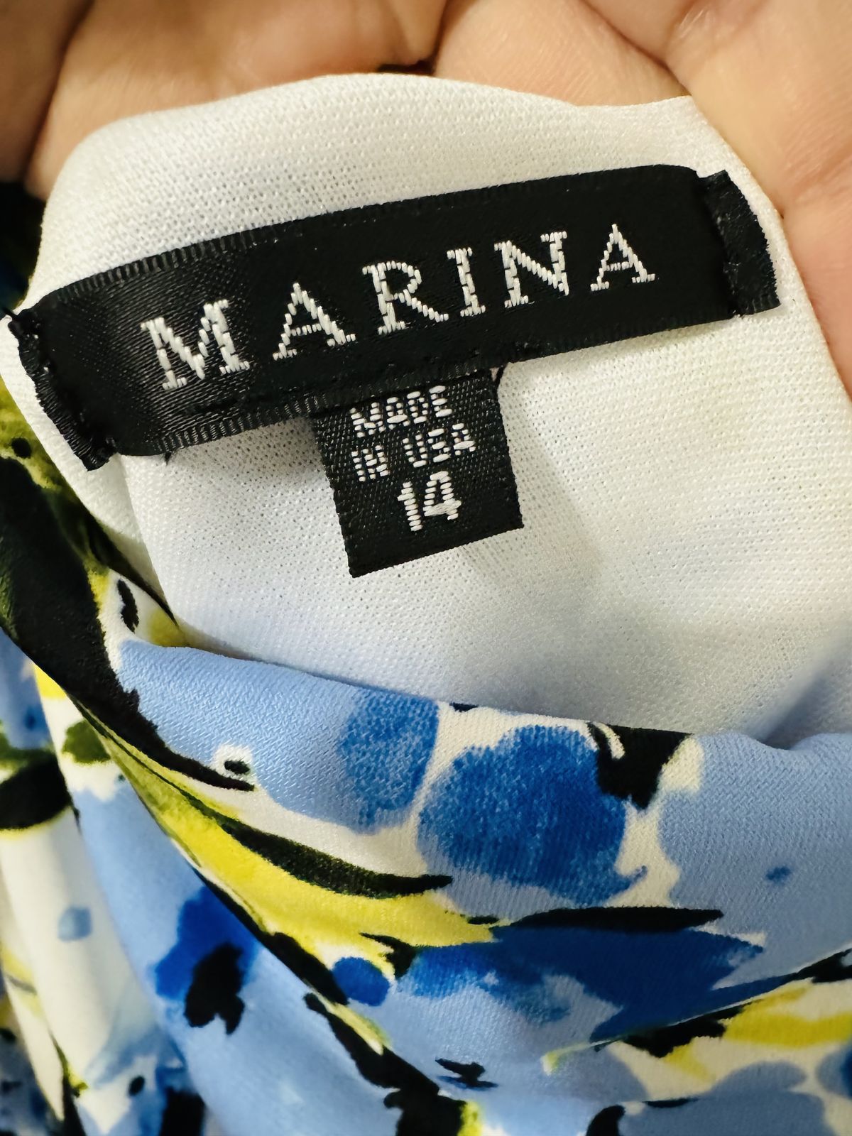 Marina Size 14 One Shoulder Blue Side Slit Dress on Queenly