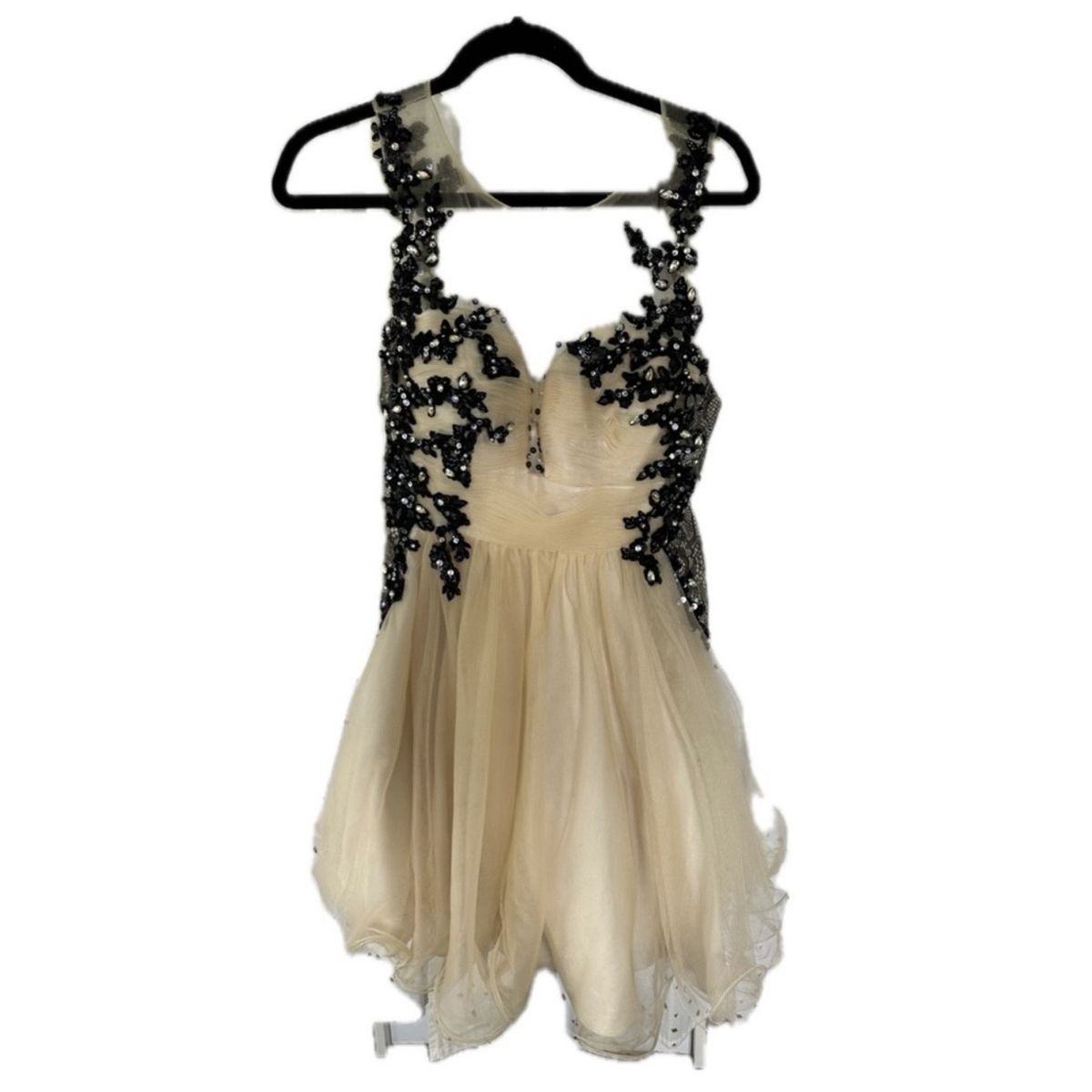 Rachel Allan Size 10 Prom Lace Nude Cocktail Dress on Queenly