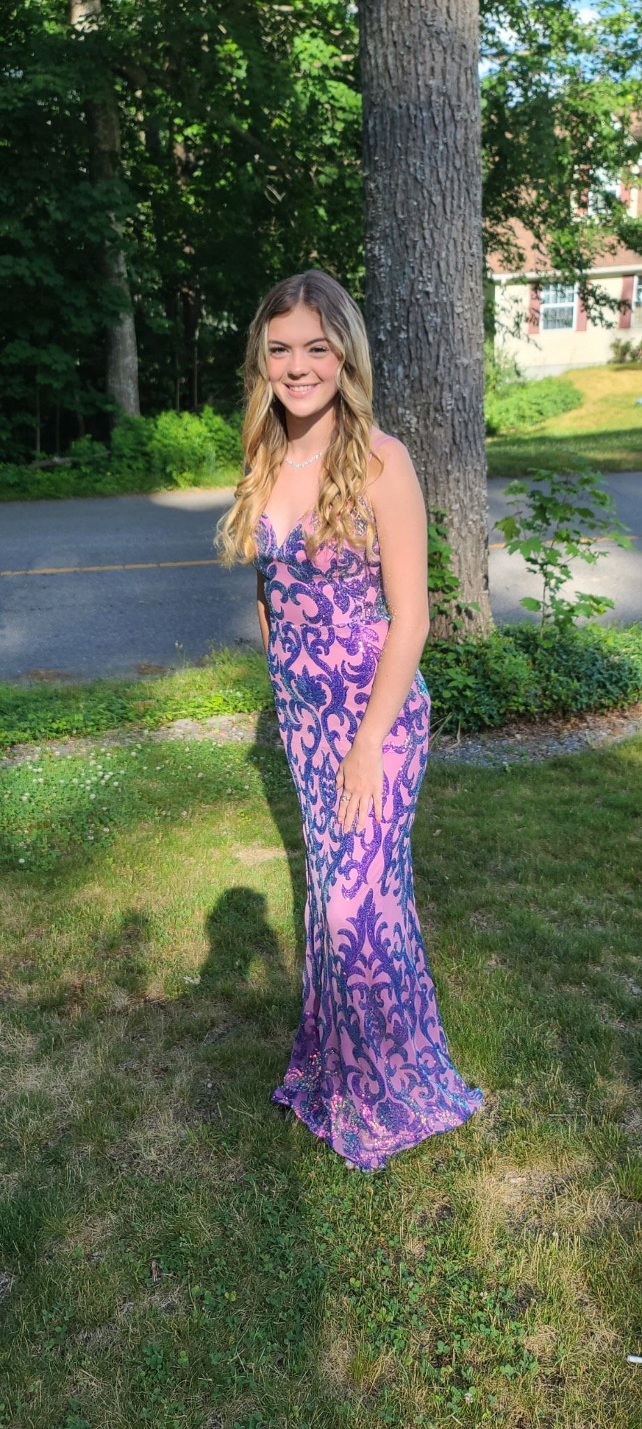 Windsor Size 2 Prom Plunge Multicolor Mermaid Dress on Queenly