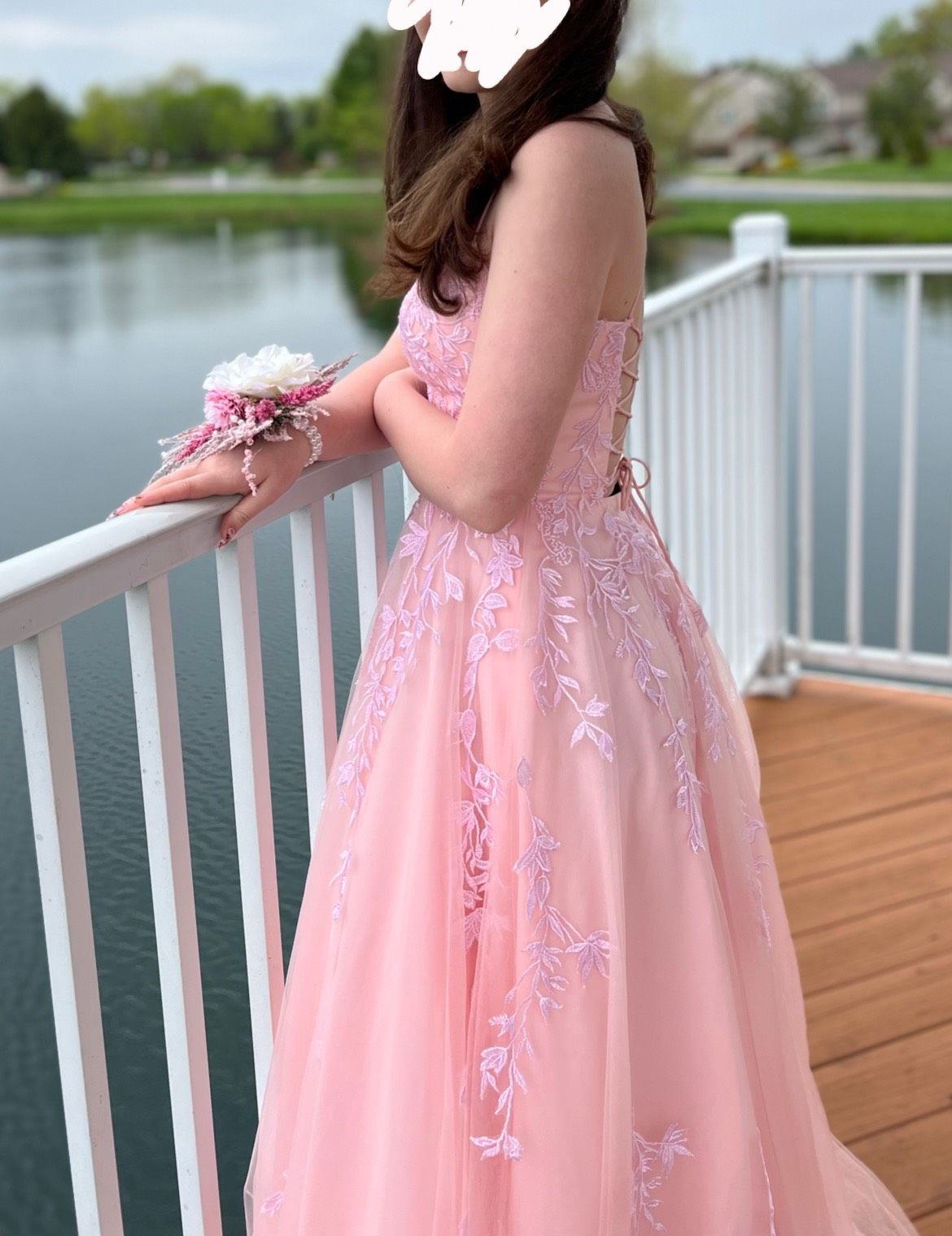 Promgirl Size M Prom Pink Ball Gown on Queenly