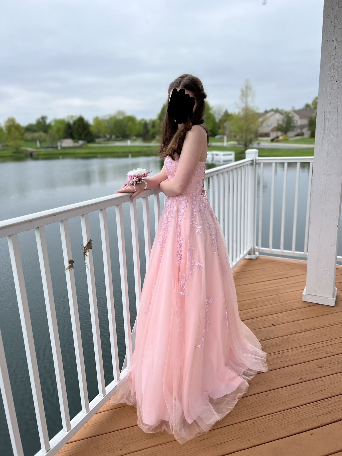 Promgirl Size M Prom Pink Ball Gown on Queenly