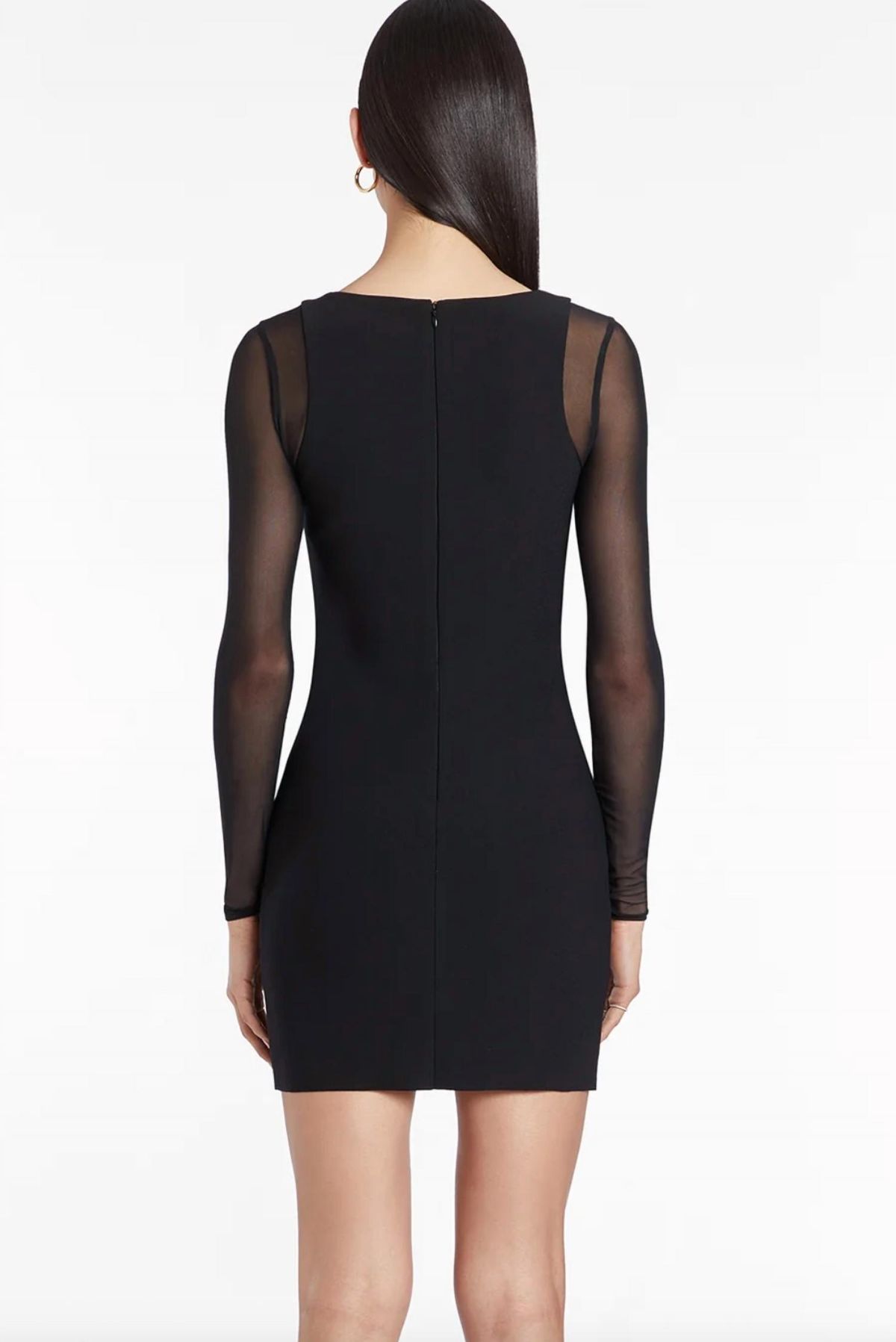 Style 1-1262212733-2696 Amanda Uprichard Size L Sheer Black Cocktail Dress on Queenly