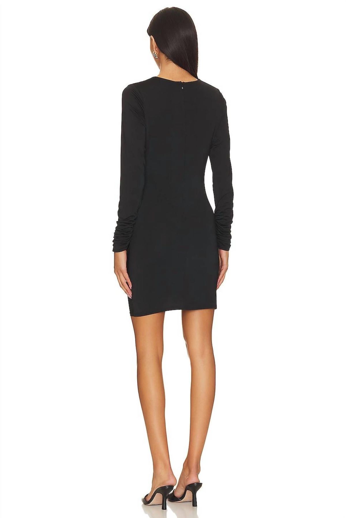 Style 1-2559577482-2791 krisa Size L Long Sleeve Satin Black Cocktail Dress on Queenly