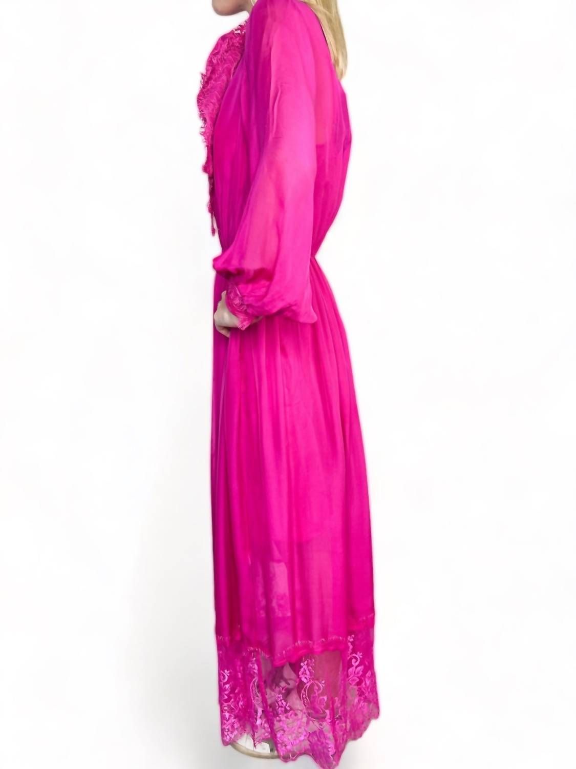 Style 1-275002276-3236 La Fuori Size S Lace Pink Floor Length Maxi on Queenly