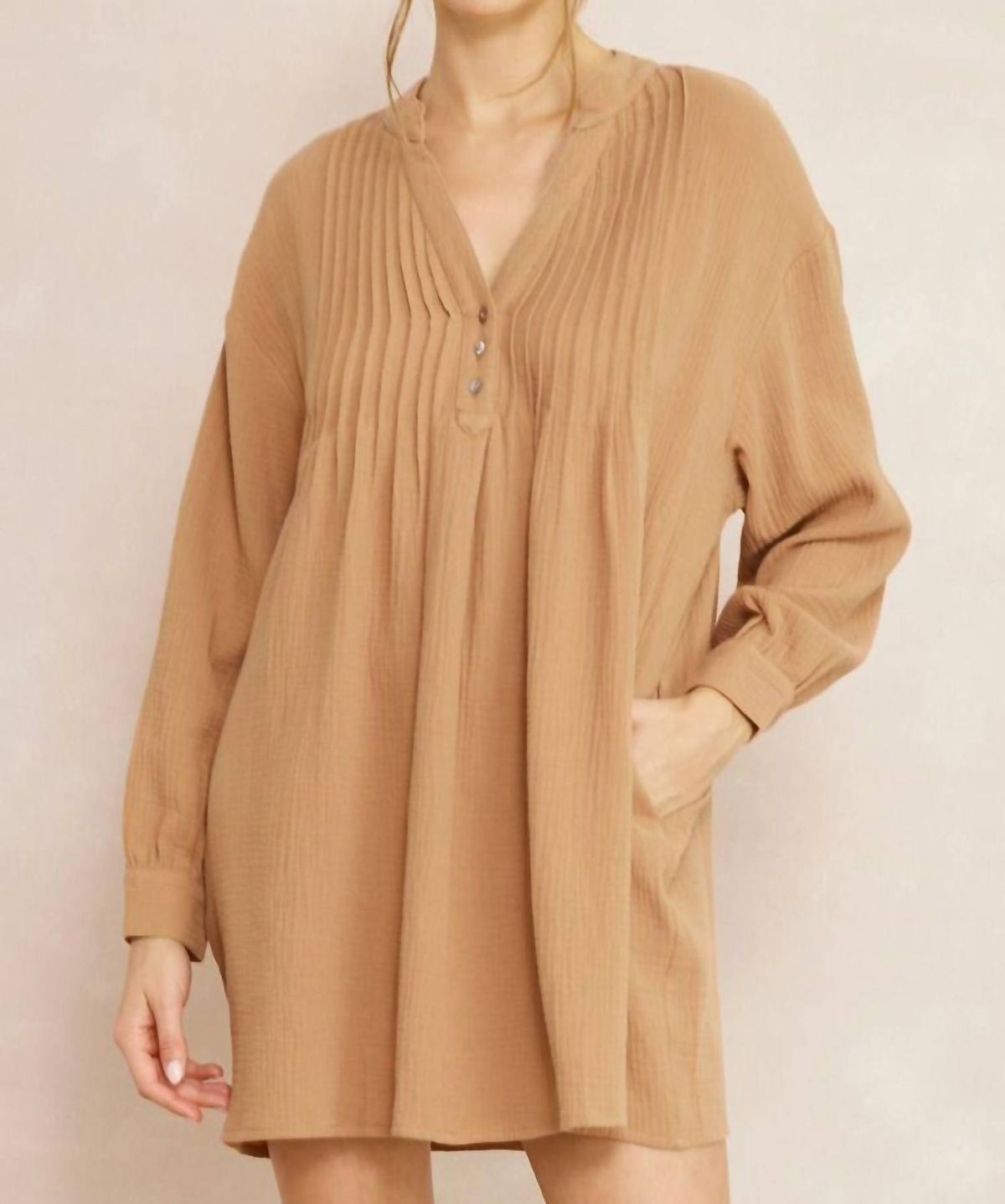 Style 1-3073273727-2793 entro Size L Long Sleeve Sheer Nude Cocktail Dress on Queenly