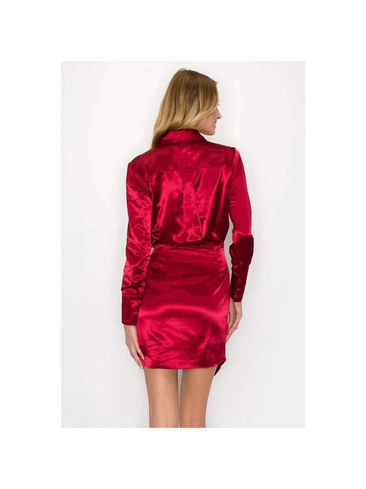 Style 1-3806055272-3011 INA Fashion Size M Long Sleeve Red Cocktail Dress on Queenly