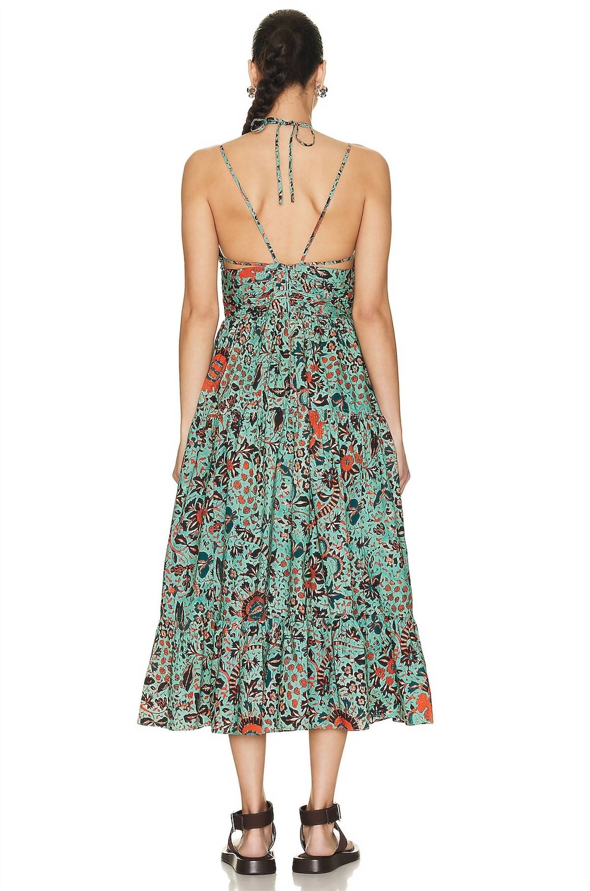 Style 1-3974029982-5 Ulla Johnson Size 0 Halter Green Cocktail Dress on Queenly