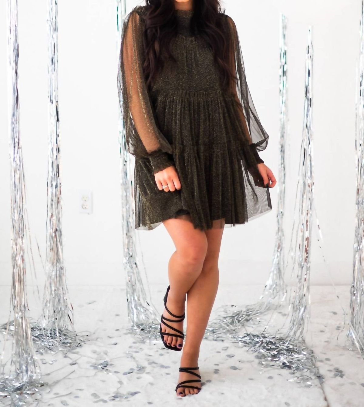Style 1-602605813-2901 Jodifl Size M Sheer Black Cocktail Dress on Queenly