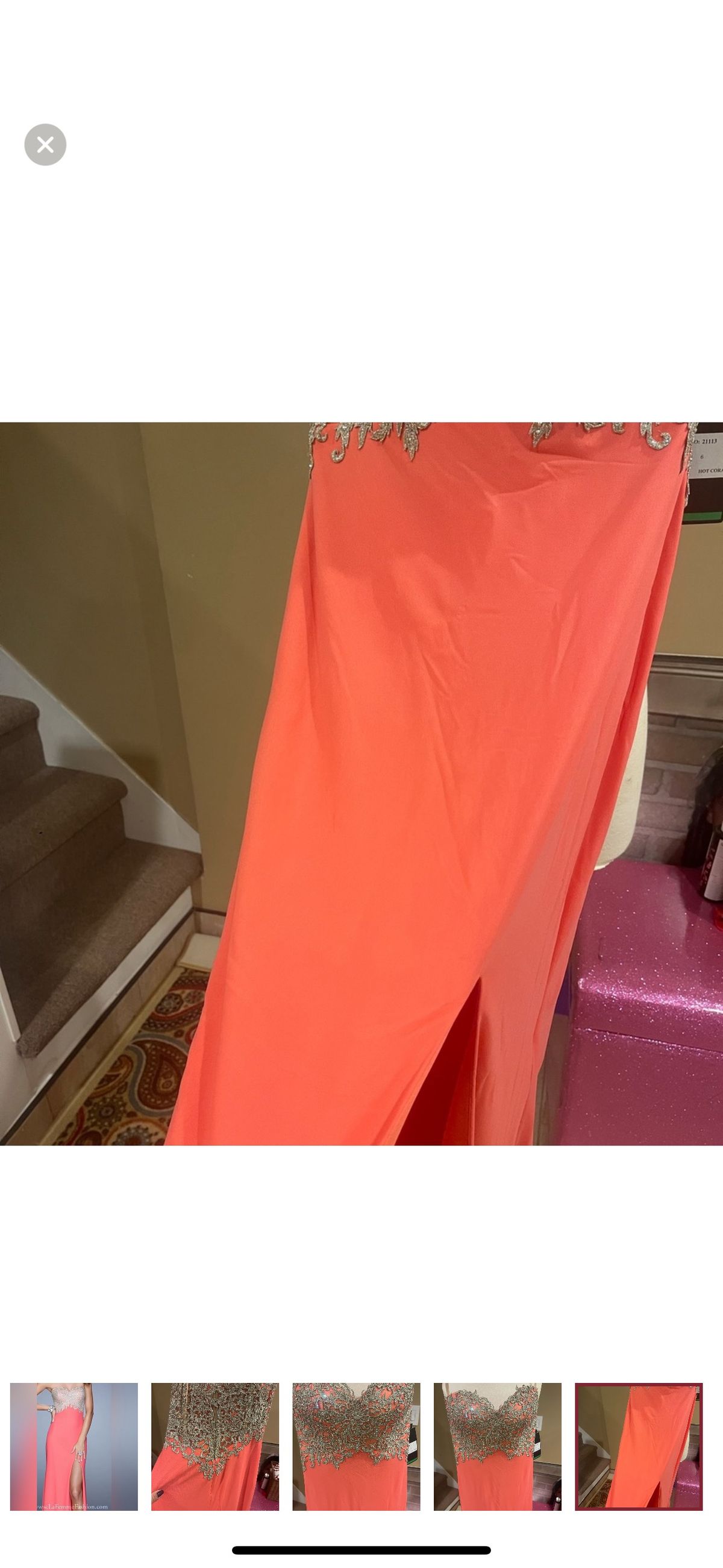 La Femme Size 6 Prom Strapless Orange Floor Length Maxi on Queenly