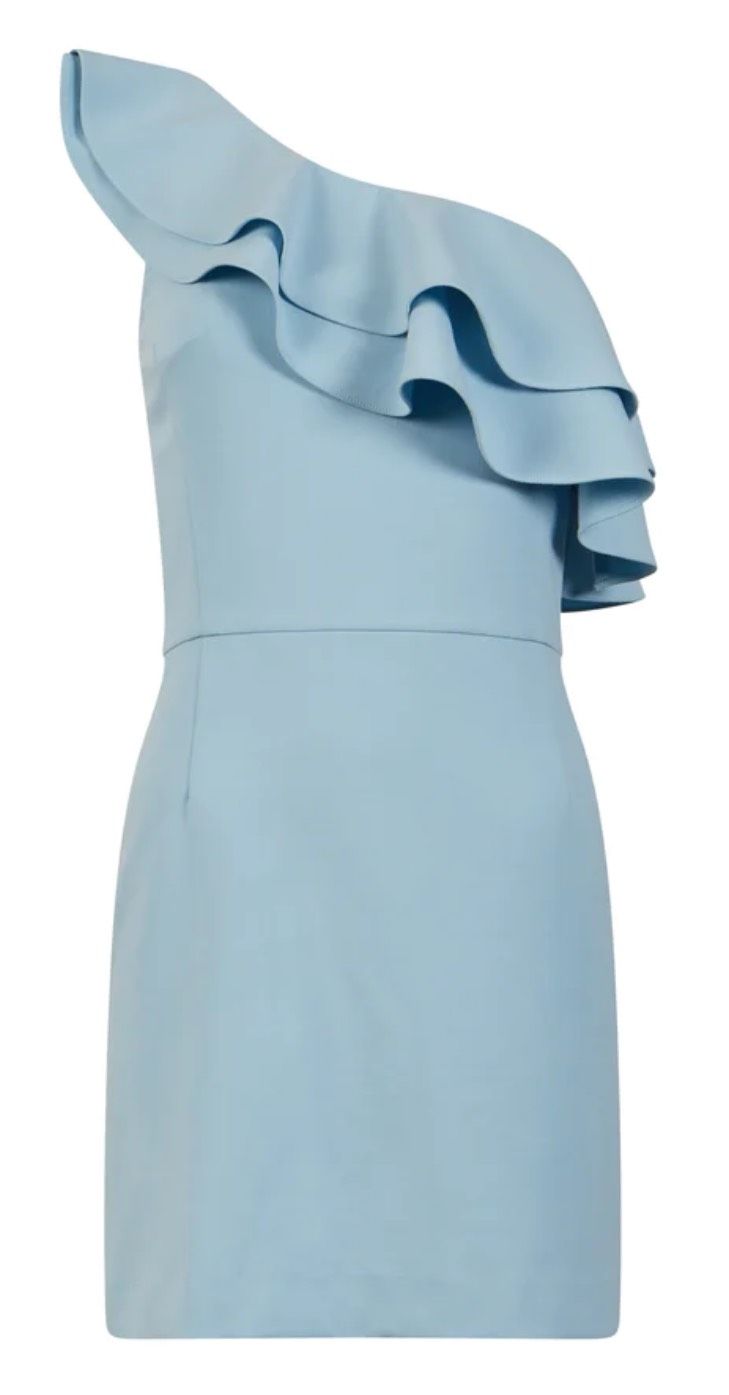 Size 6 One Shoulder Blue Cocktail Dress on Queenly