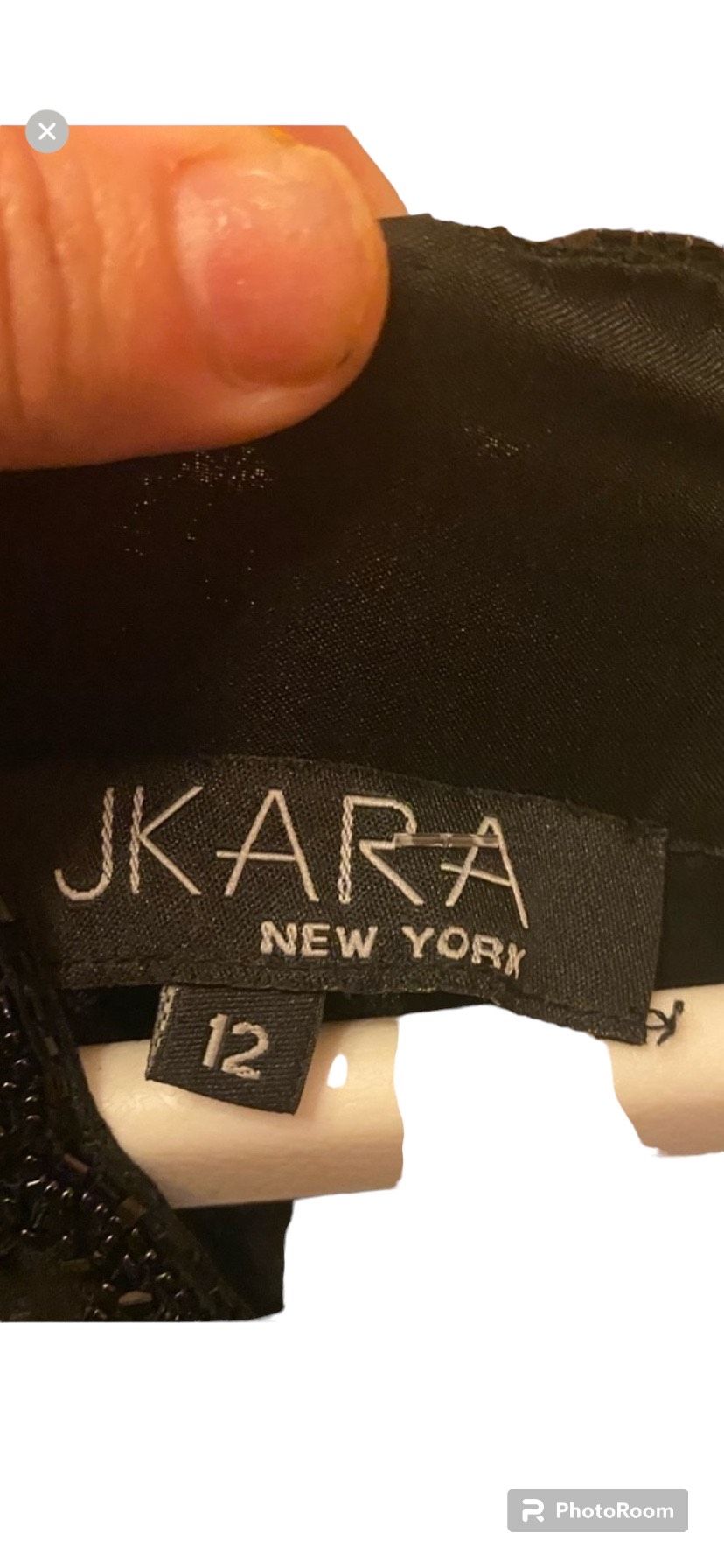 JKara Size 12 High Neck Black A-line Dress on Queenly