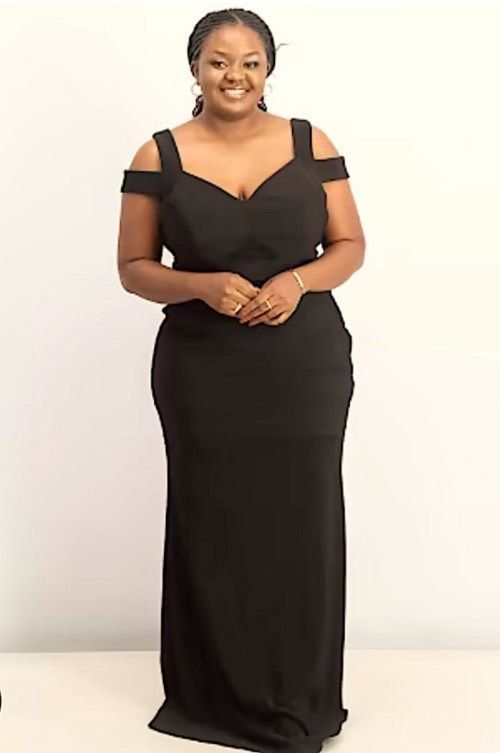 Size 3X Off The Shoulder Black Mermaid Dress on Queenly