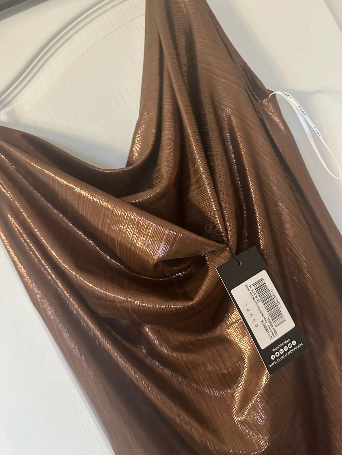 Club london Size 12 One Shoulder Brown Cocktail Dress on Queenly