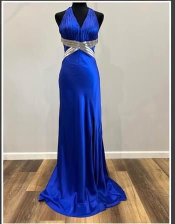 MoriLee Size 6 Prom Plunge Blue Mermaid Dress on Queenly