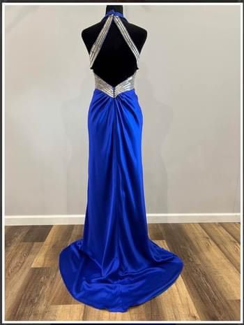 MoriLee Size 6 Prom Plunge Blue Mermaid Dress on Queenly