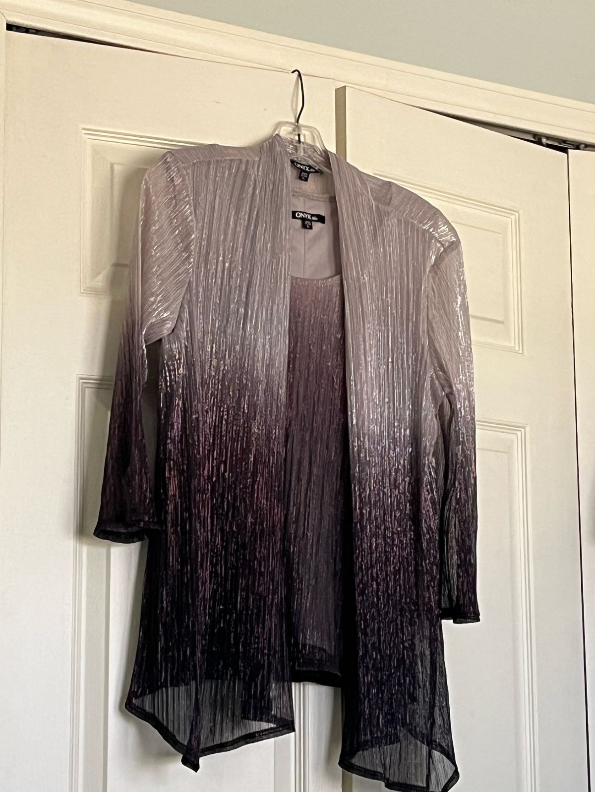 Size 12 Long Sleeve Purple Floor Length Maxi on Queenly