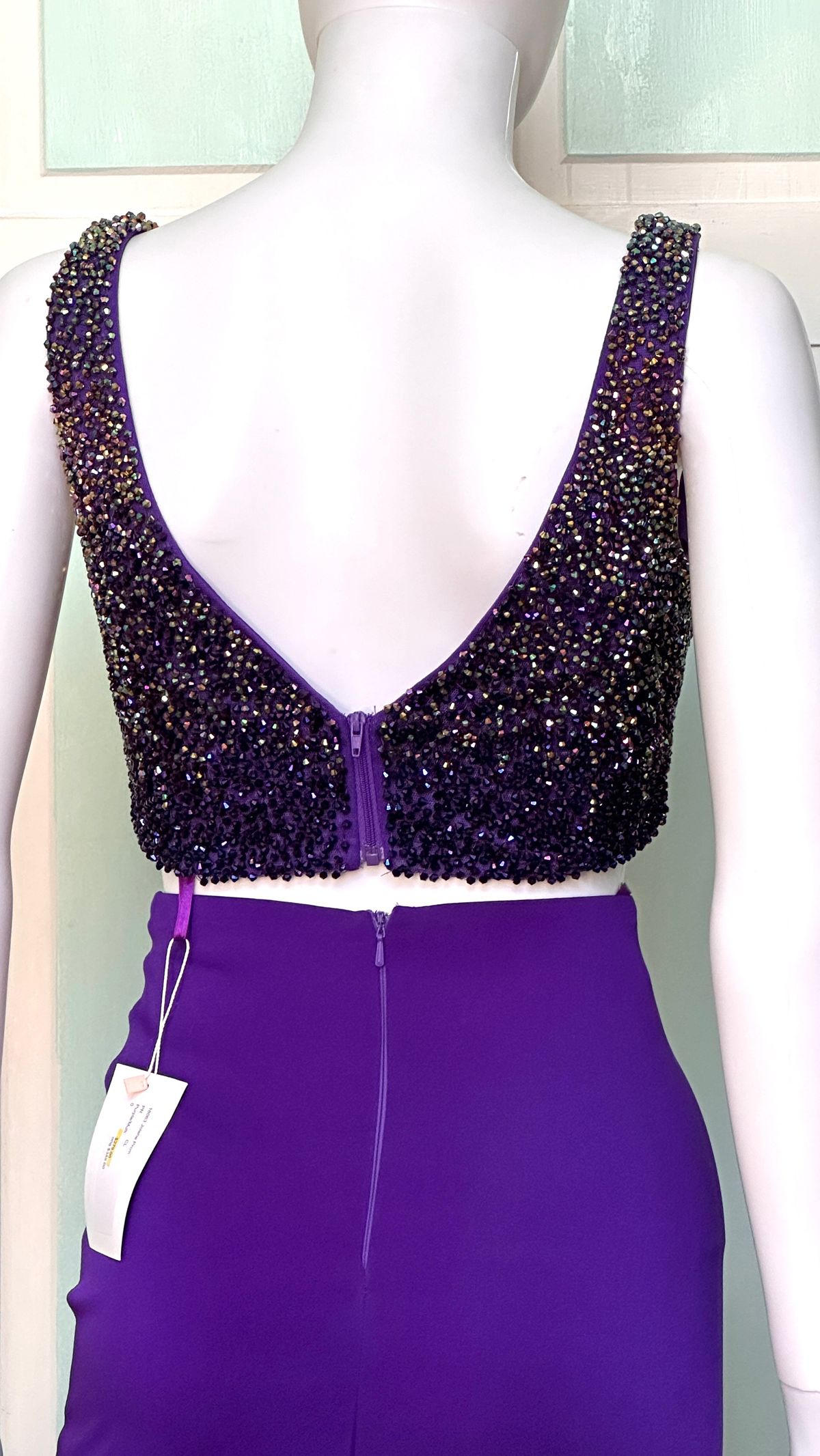 Style 18063 Jolene Size 0 Prom Plunge Purple Mermaid Dress on Queenly