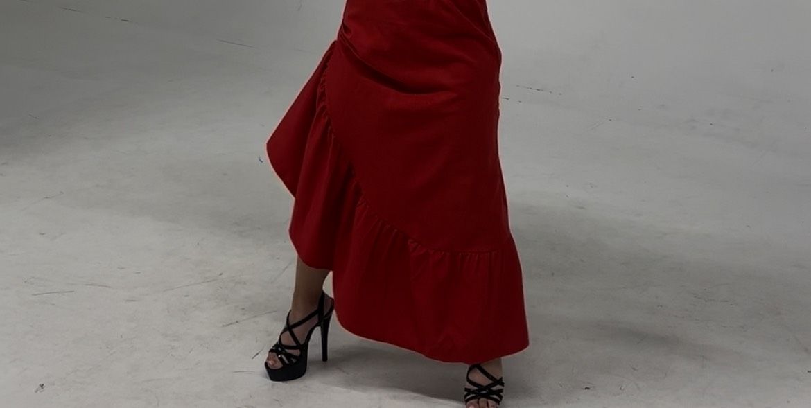 Size XS High Neck Red Floor Length Maxi on Queenly