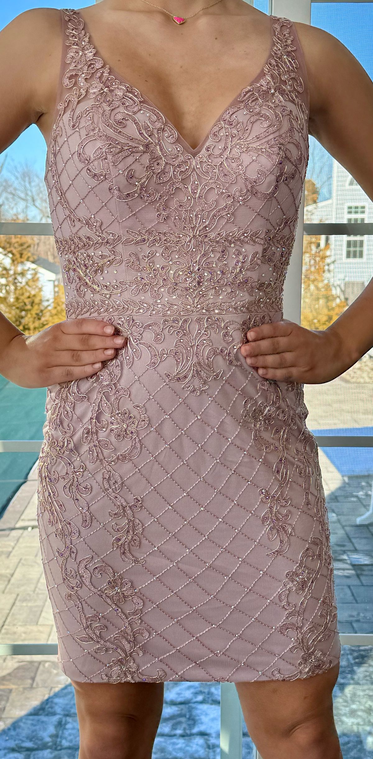 Nox Anabel Size S Prom Plunge Pink Cocktail Dress on Queenly