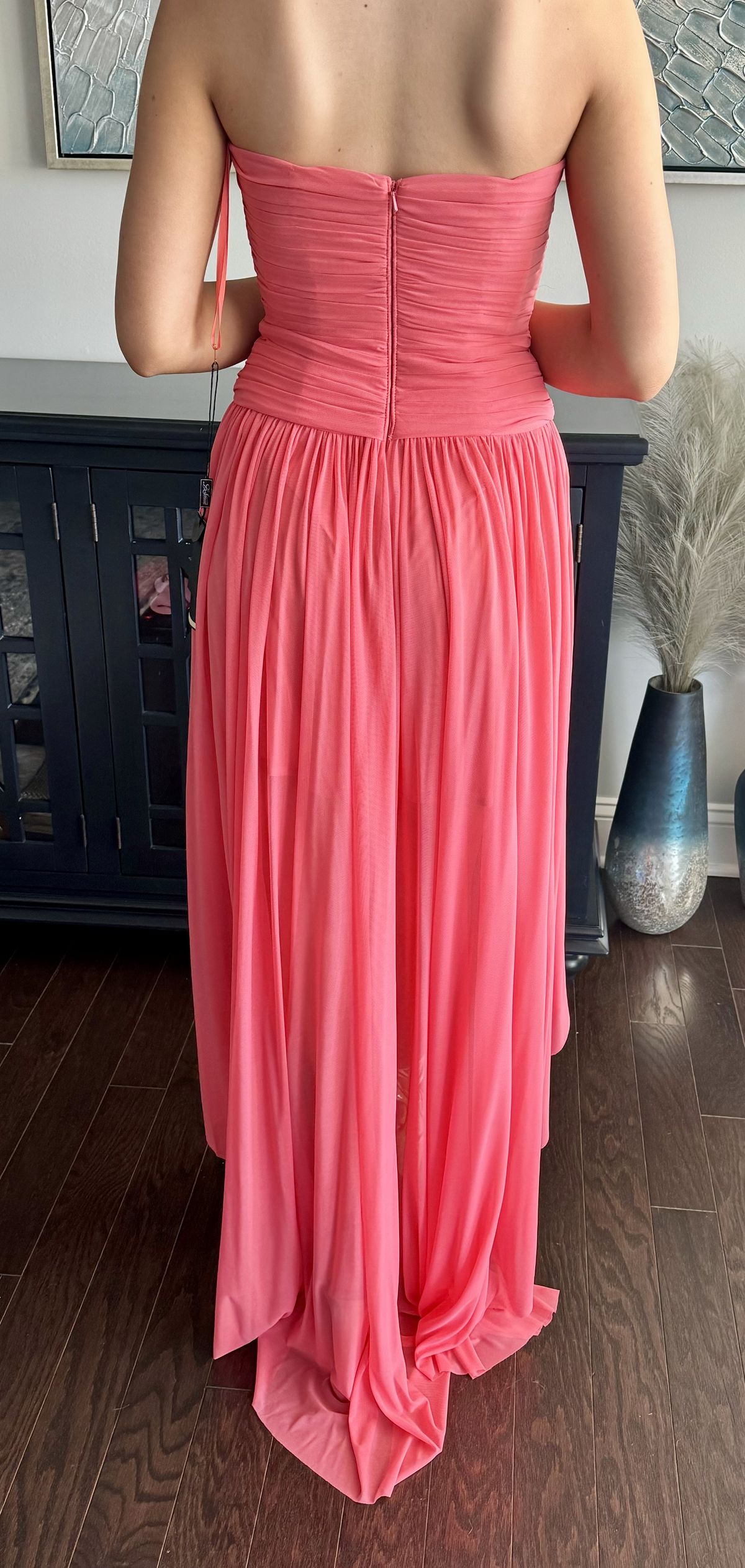 La Femme Size 0 Prom Strapless Pink Floor Length Maxi on Queenly