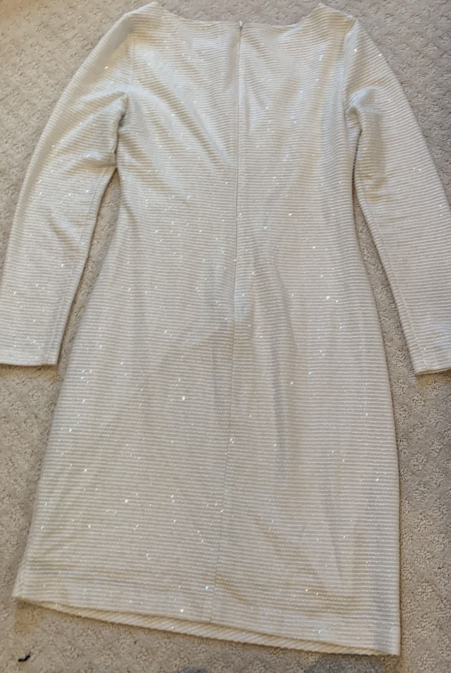 Vince Camuto Size 10 Wedding Long Sleeve White Cocktail Dress on Queenly