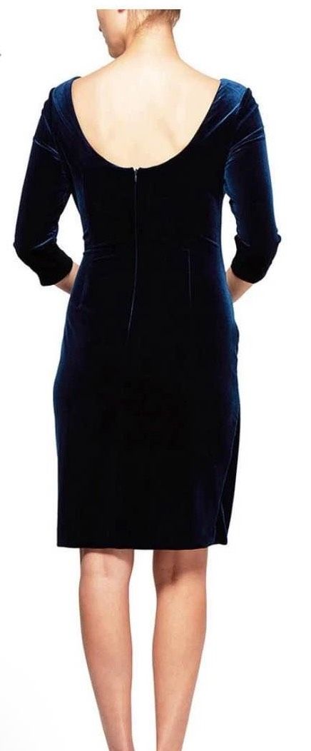 Adrianna Papell Size 8 Long Sleeve Blue Cocktail Dress on Queenly