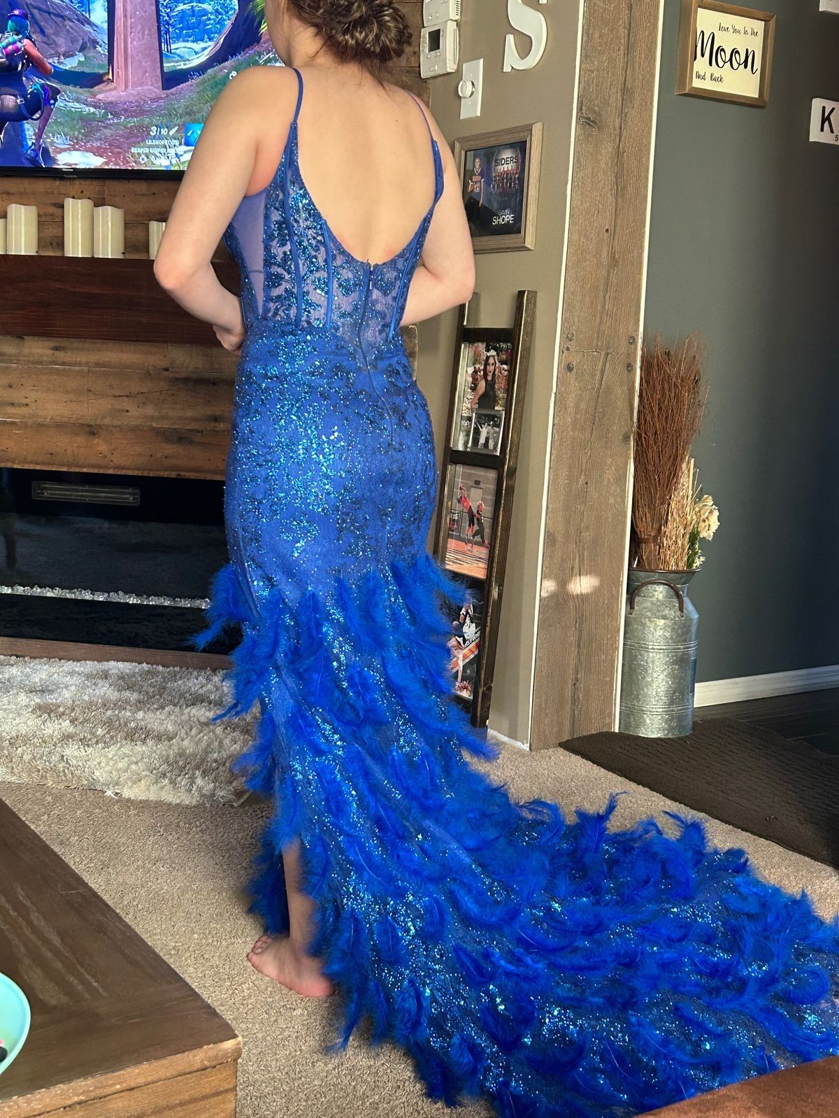Sherri Hill Size XS Prom Blue Side Slit Dress on Queenly