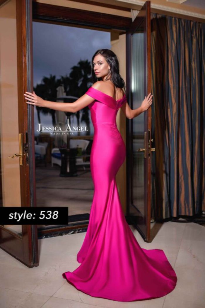 Style 538 Jessica Angel Size 0 Prom Off The Shoulder Pink Floor Length Maxi on Queenly