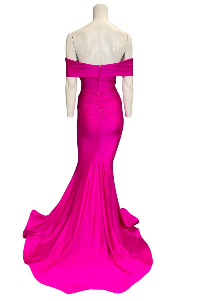 Style 538 Jessica Angel Size 0 Prom Off The Shoulder Pink Floor Length Maxi on Queenly