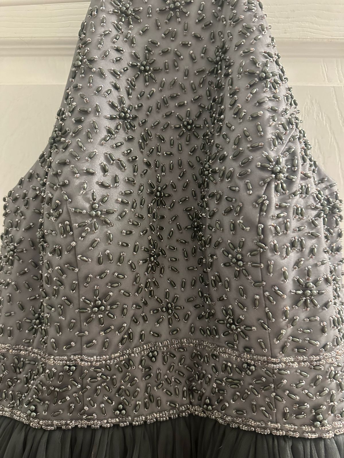 Size 2 Homecoming High Neck Sequined Silver Cocktail Dress on Queenly