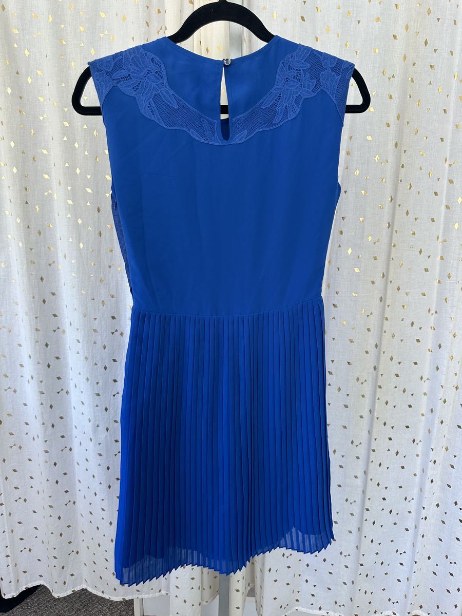 Ted Baker Size 4 Wedding Guest Lace Blue Cocktail Dress on Queenly