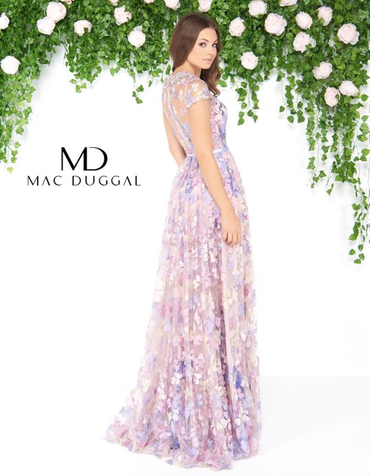 Style 79173D Mac Duggal Size 4 Lace Purple Floor Length Maxi on Queenly