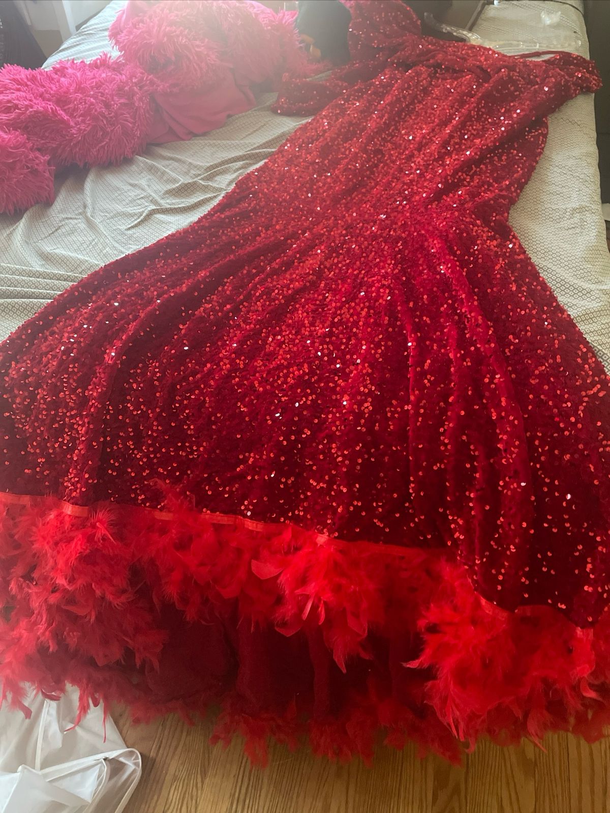 Size XL Prom One Shoulder Red Mermaid Dress on Queenly