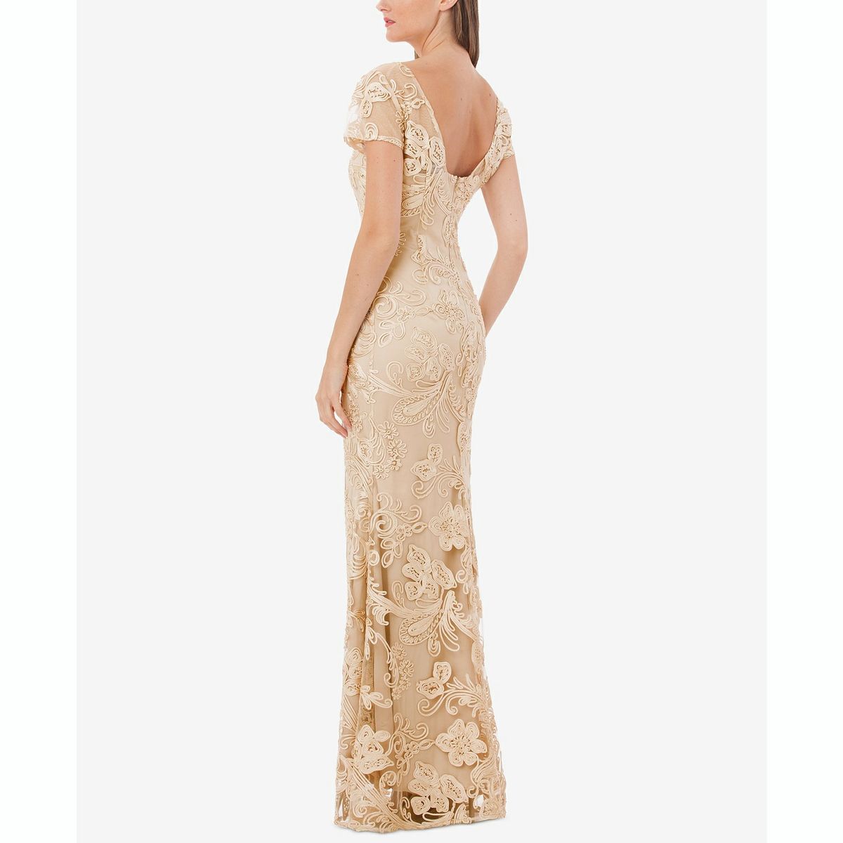 JS Collections Plus Size 16 Gold Floor Length Maxi on Queenly