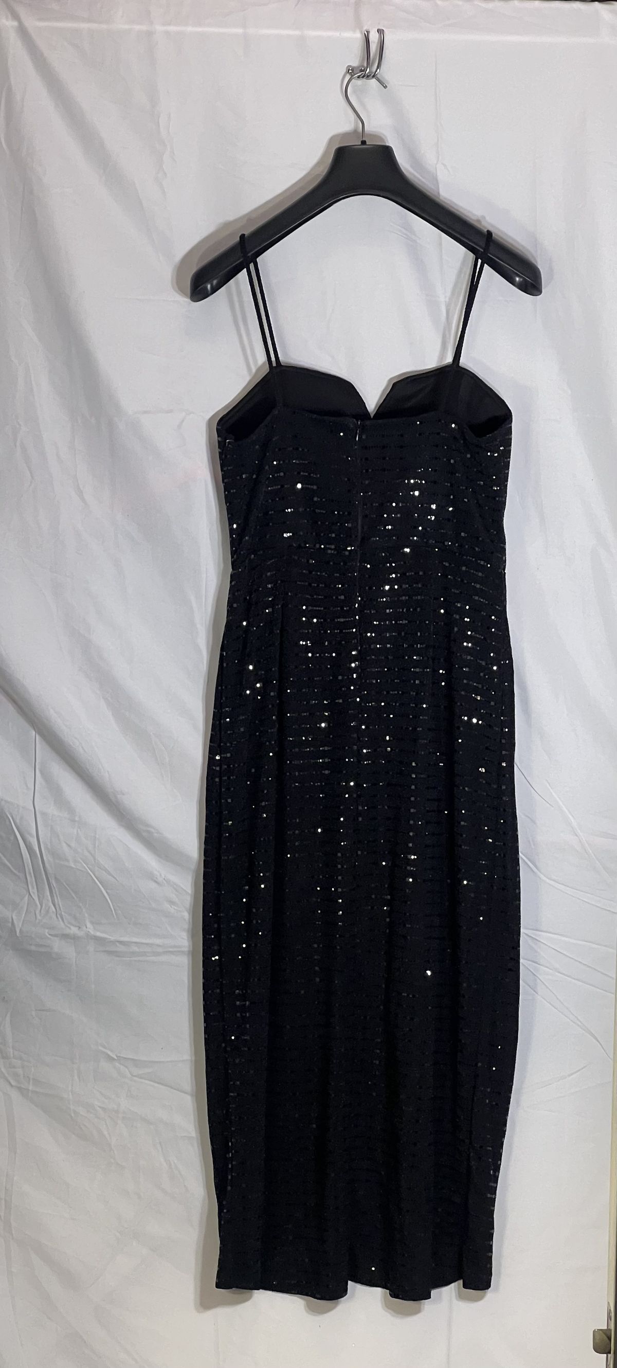 Alexa B Nites Size 12 Plunge Black Side Slit Dress on Queenly