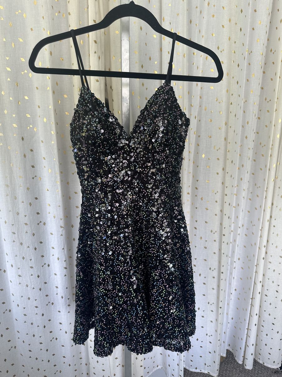 City Studio Size 0 Homecoming Plunge Black Cocktail Dress on Queenly
