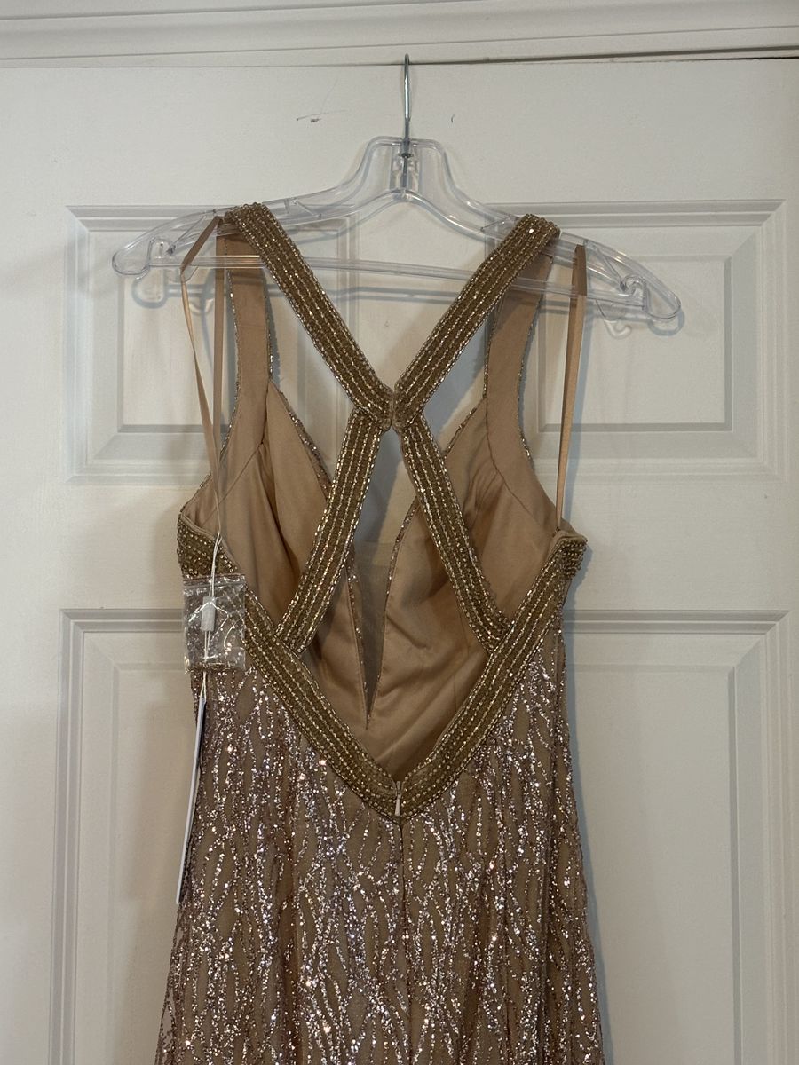 Style AM1930 Amarra  Size 6 Gold A-line Dress on Queenly