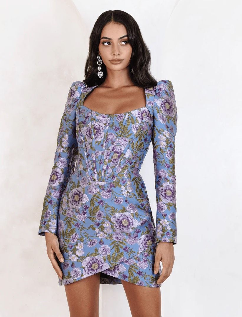 Lavish Alice Size 4 Long Sleeve Multicolor Cocktail Dress on Queenly