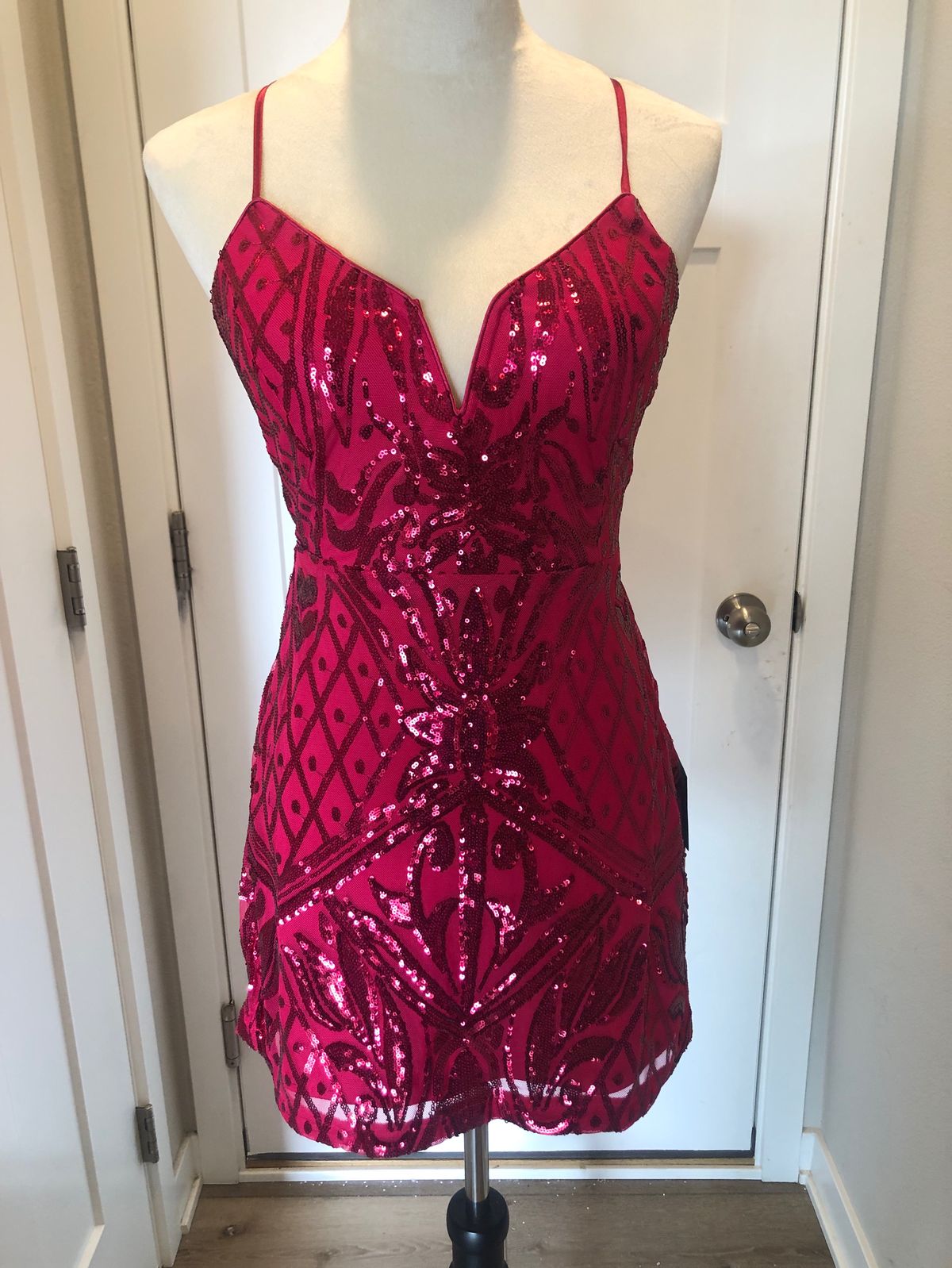 Lulus Size L Plunge Red Cocktail Dress on Queenly