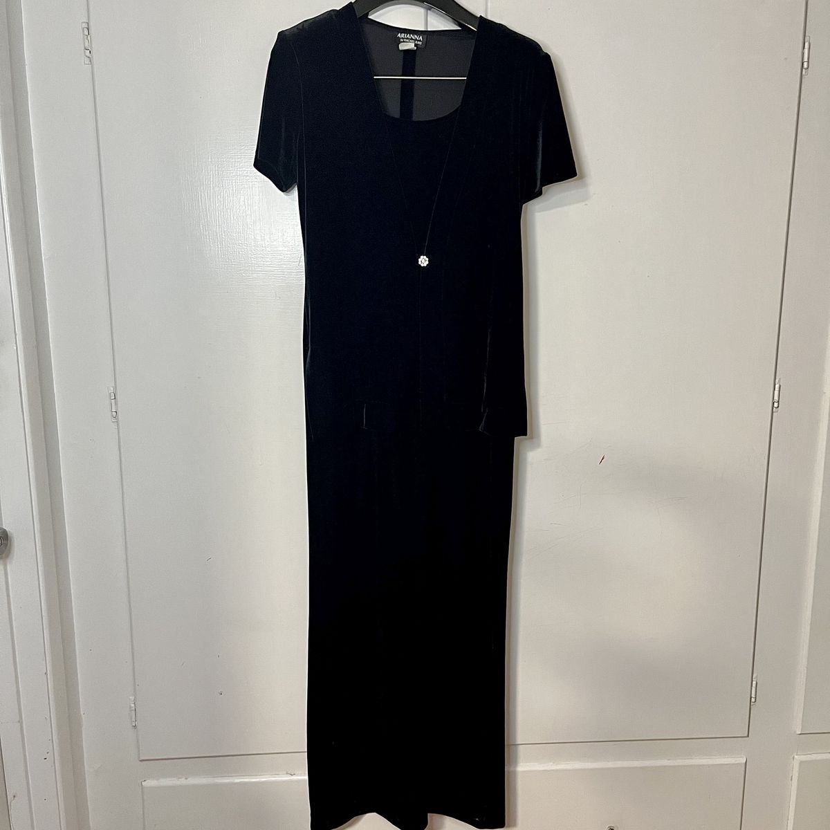 Arianna by Rachel Kaye Size 10 Sequined Black Floor Length Maxi on Queenly