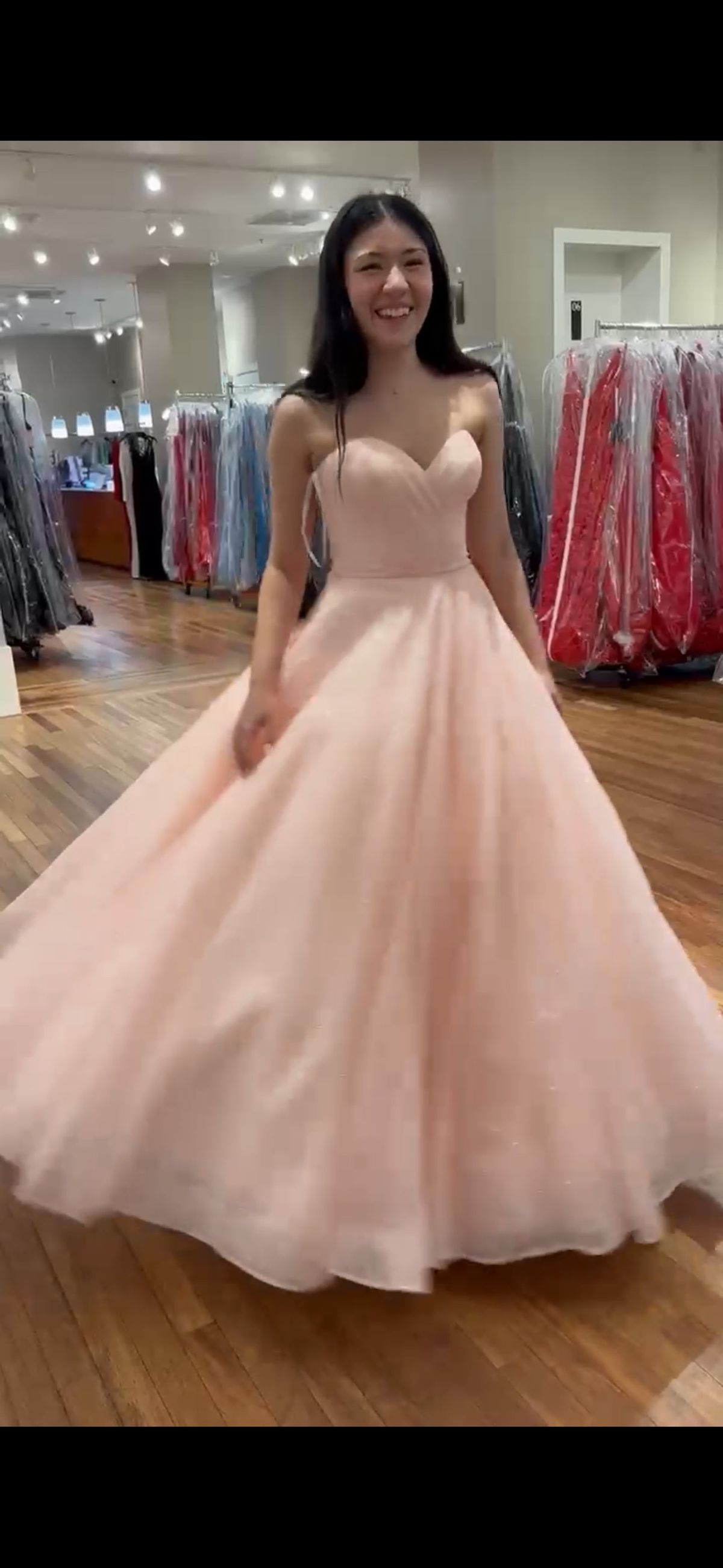 Sherri Hill Size S Prom Strapless Pink Ball Gown on Queenly