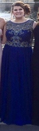 Gigi Plus Size 20 Prom Sequined Royal Blue Floor Length Maxi on Queenly