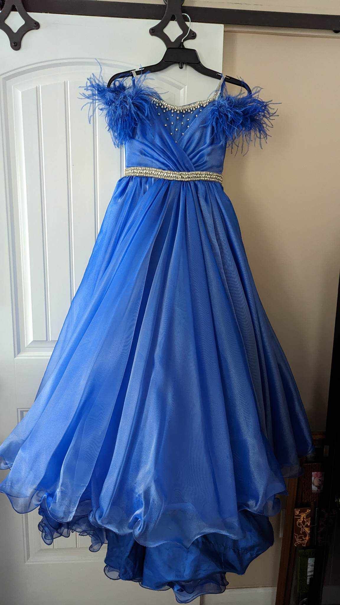Johnathan Kayne Girls Size 8 Blue Ball Gown on Queenly