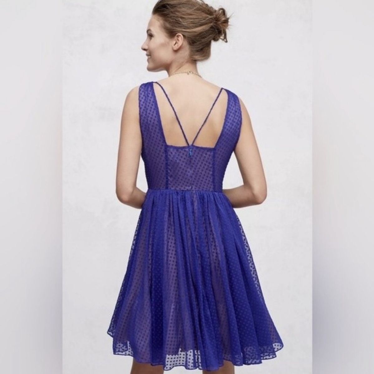 Anthropologie Size 6 Plunge Blue Cocktail Dress on Queenly