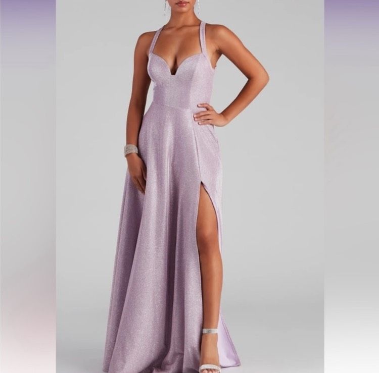 Windsor Size 8 Purple Side Slit Dress on Queenly