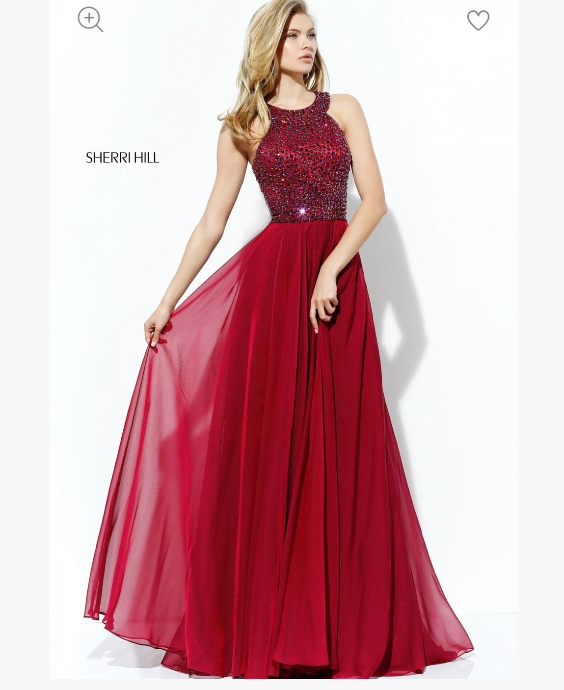 Style 50615 Sherri Hill Plus Size 22 Prom High Neck Red Dress With Train on Queenly