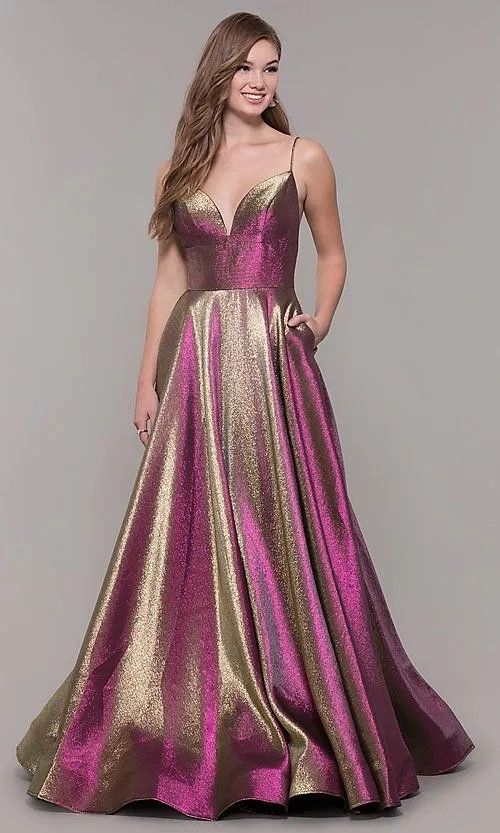 Style 1513 Ashley Lauren Plus Size 16 Gold A-line Dress on Queenly